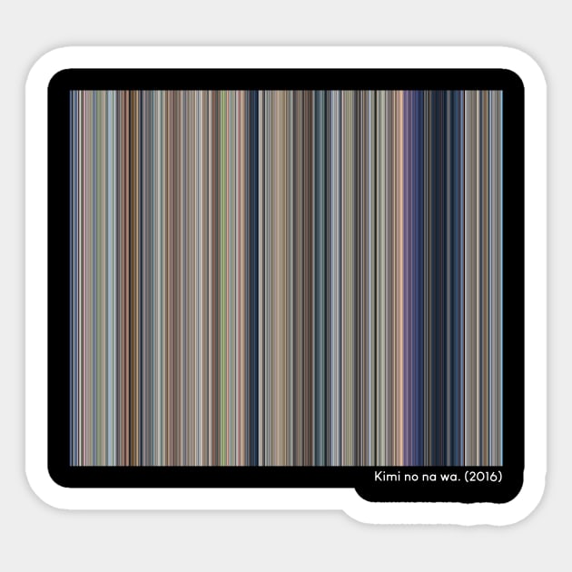 Kimi no na wa. (2016) - Every Frame of the Movie // Dark Variant Sticker by ColorofCinema